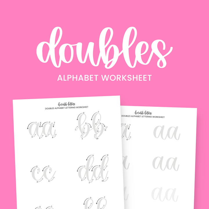 Doubles Alphabet Lettering Worksheet
