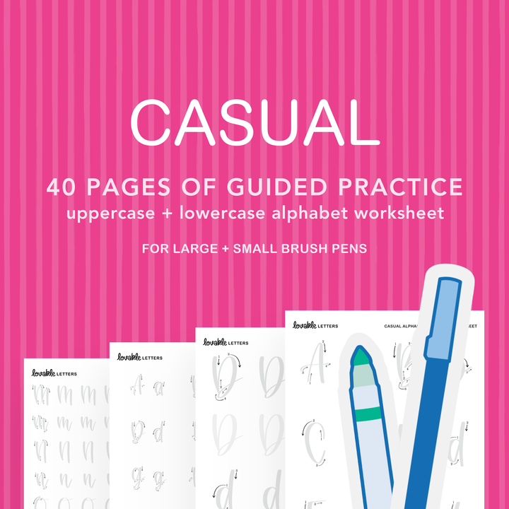 Casual Alphabet Lettering Worksheet