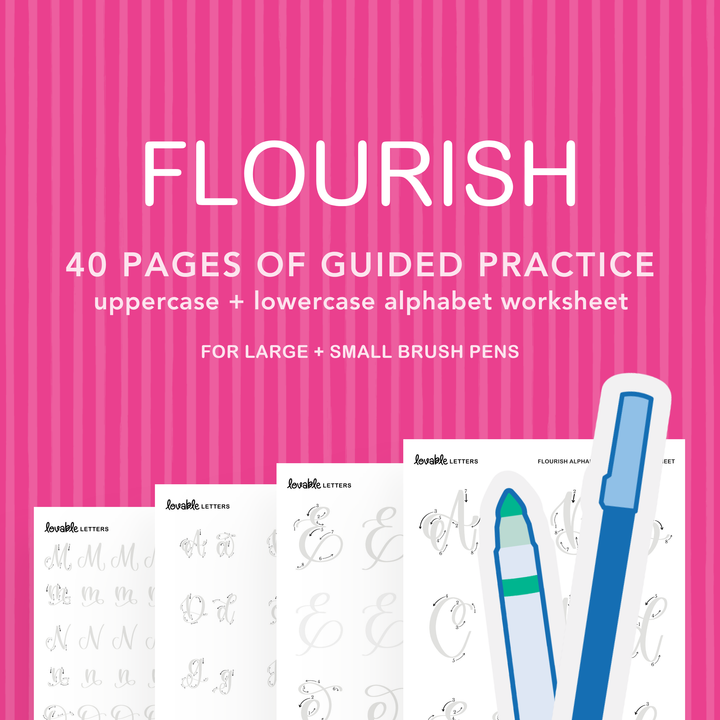 Flourish Alphabet Lettering Worksheet
