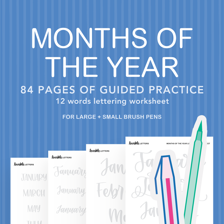 Months of the Year Lettering Worksheet