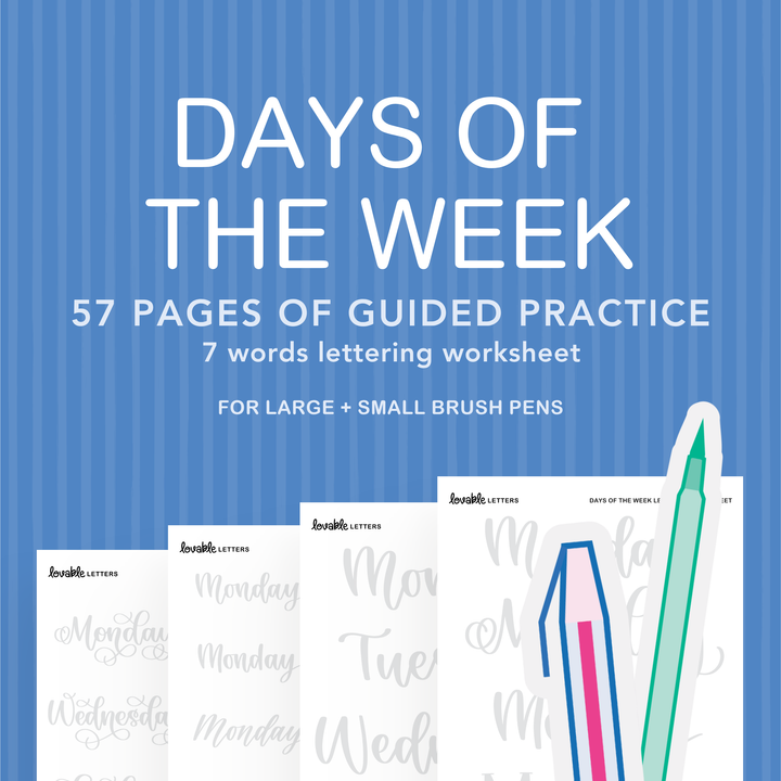 Days of the Week Lettering Worksheet