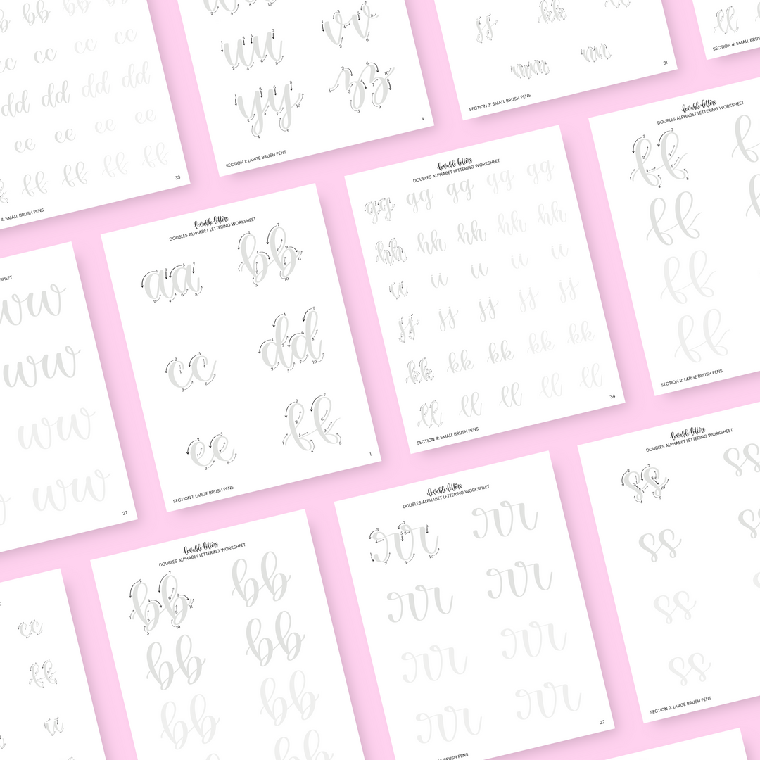 Doubles Alphabet Lettering Worksheet