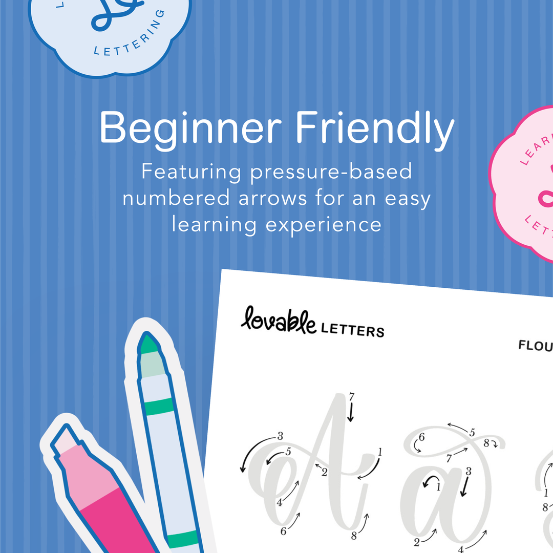 Flourish Alphabet Lettering Worksheet