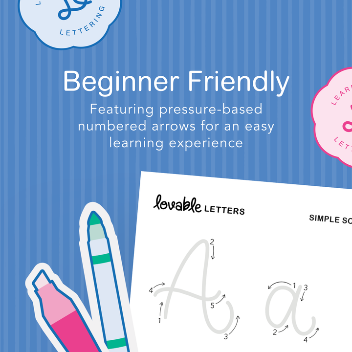 Simple Script Alphabet Lettering Worksheet – Shop Lovable Letters
