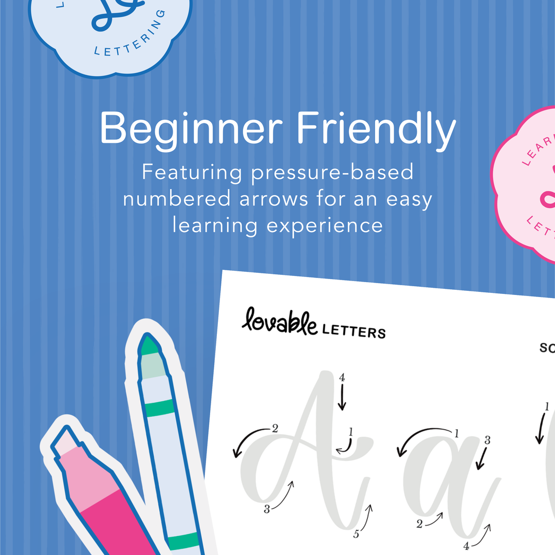 Script Alphabet Lettering Worksheet – Shop Lovable Letters