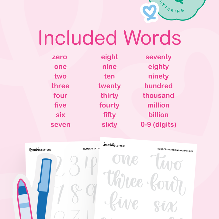 Numbers Lettering Worksheet