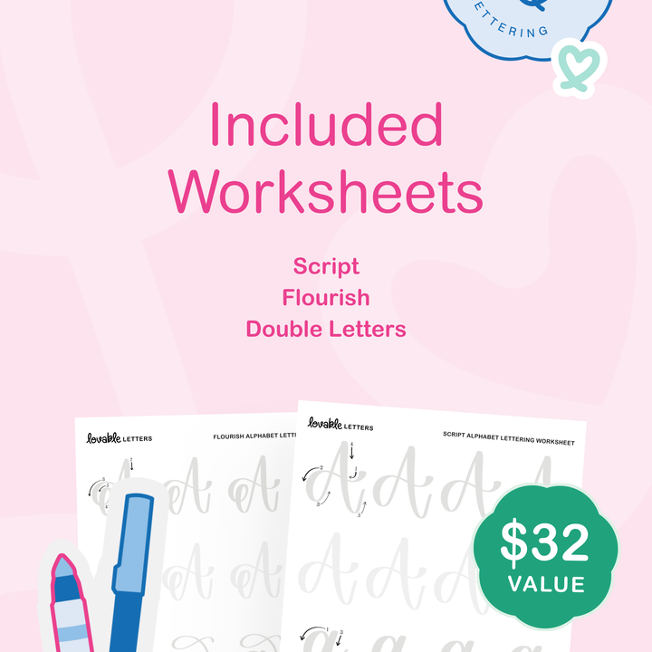 Basics Lettering Worksheet Bundle