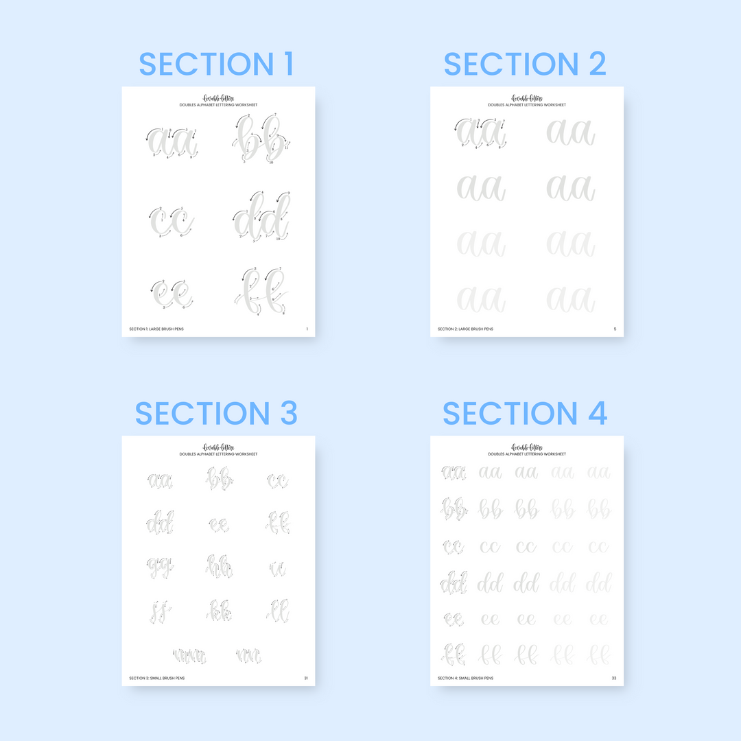 Doubles Alphabet Lettering Worksheet