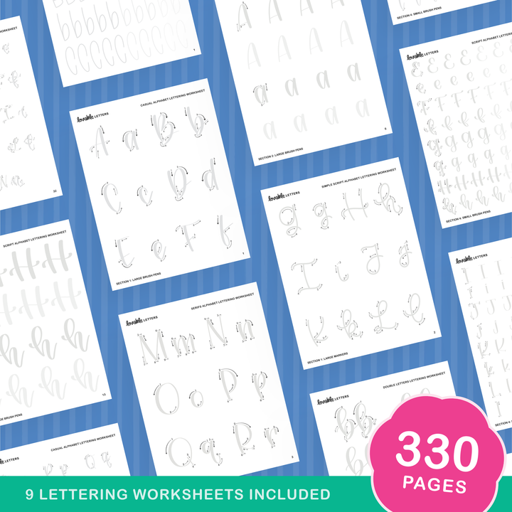 Year 9 Lettering Alphabet Lettering Worksheet Bundle – Shop Lovable Letters
