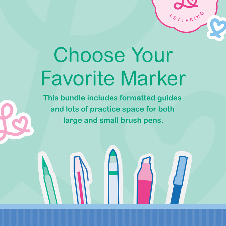 Basics Lettering Worksheet Bundle