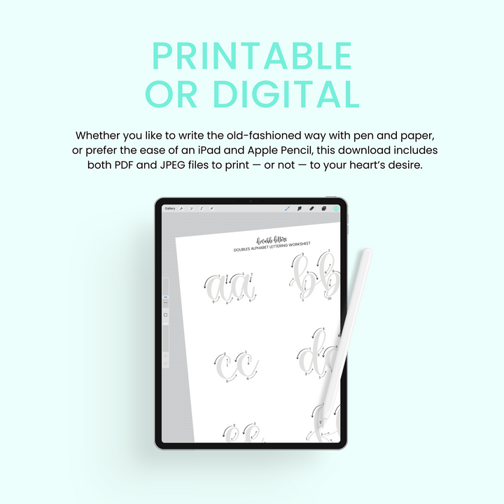 Doubles Alphabet Lettering Worksheet