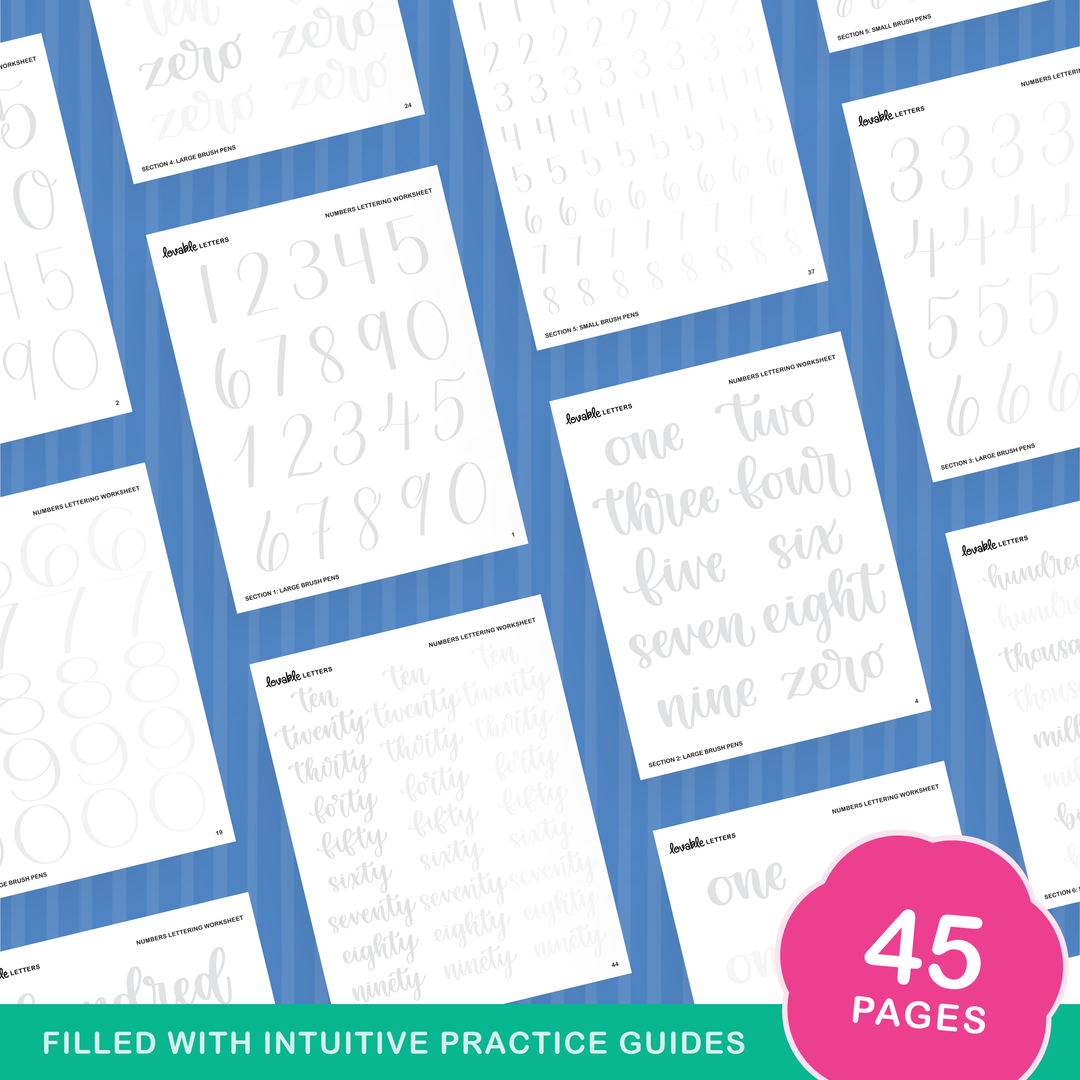 Numbers Lettering Worksheet