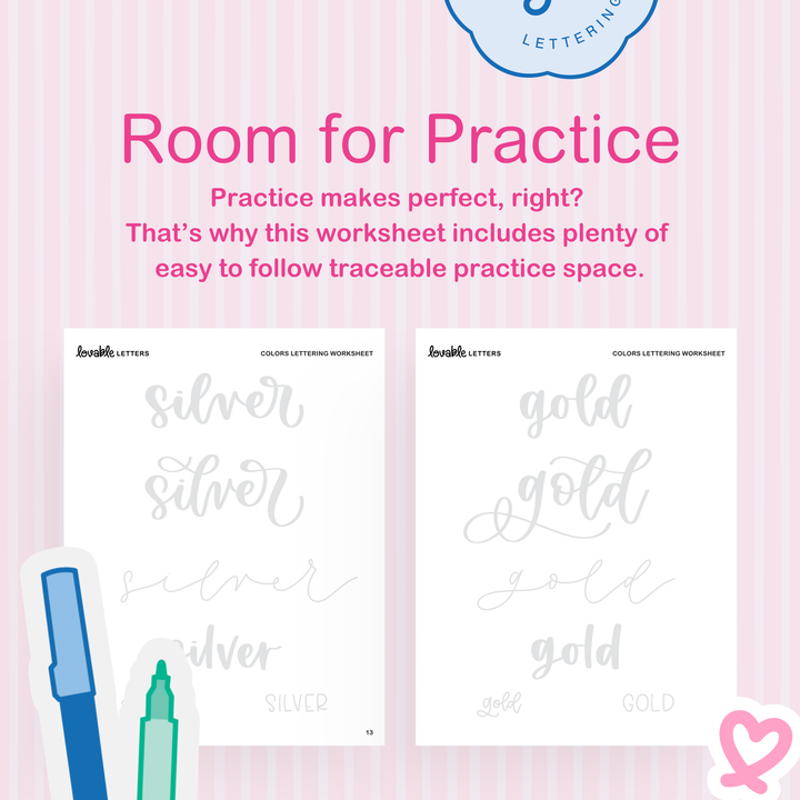 Colors Lettering Worksheet
