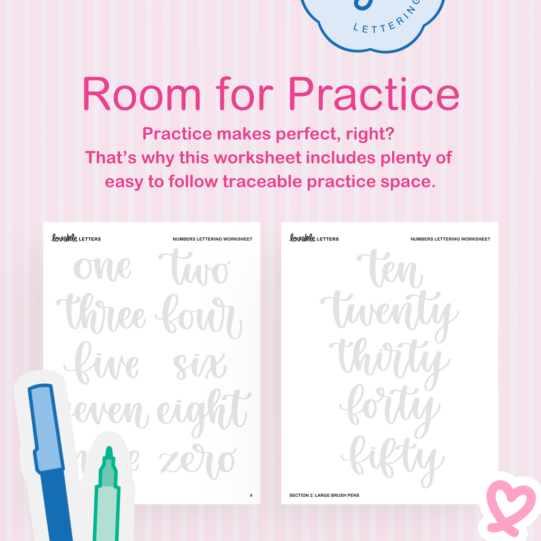 Numbers Lettering Worksheet