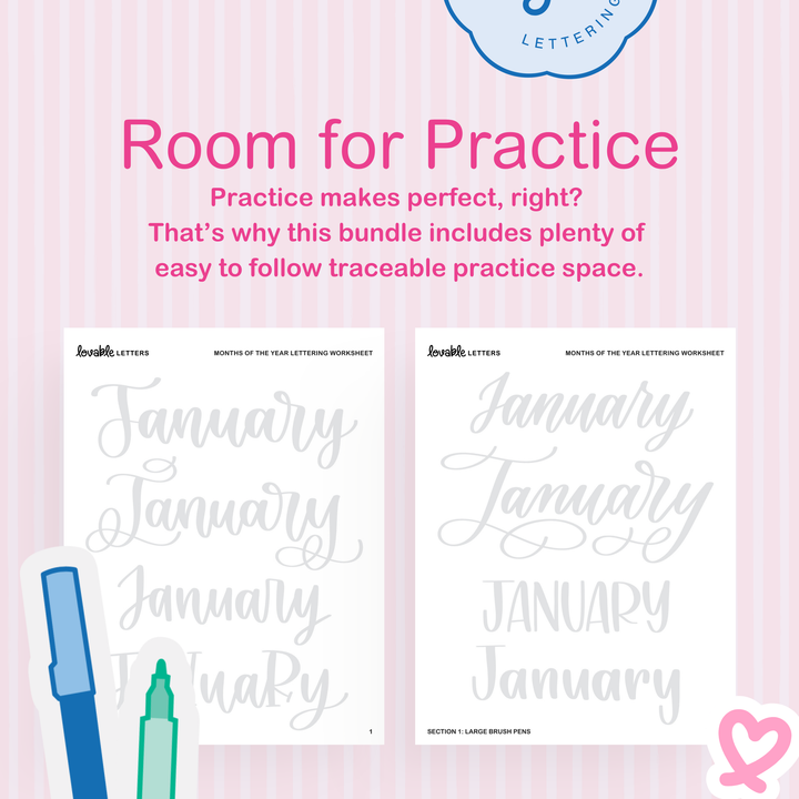 Planning Lettering Worksheet Bundle – Shop Lovable Letters