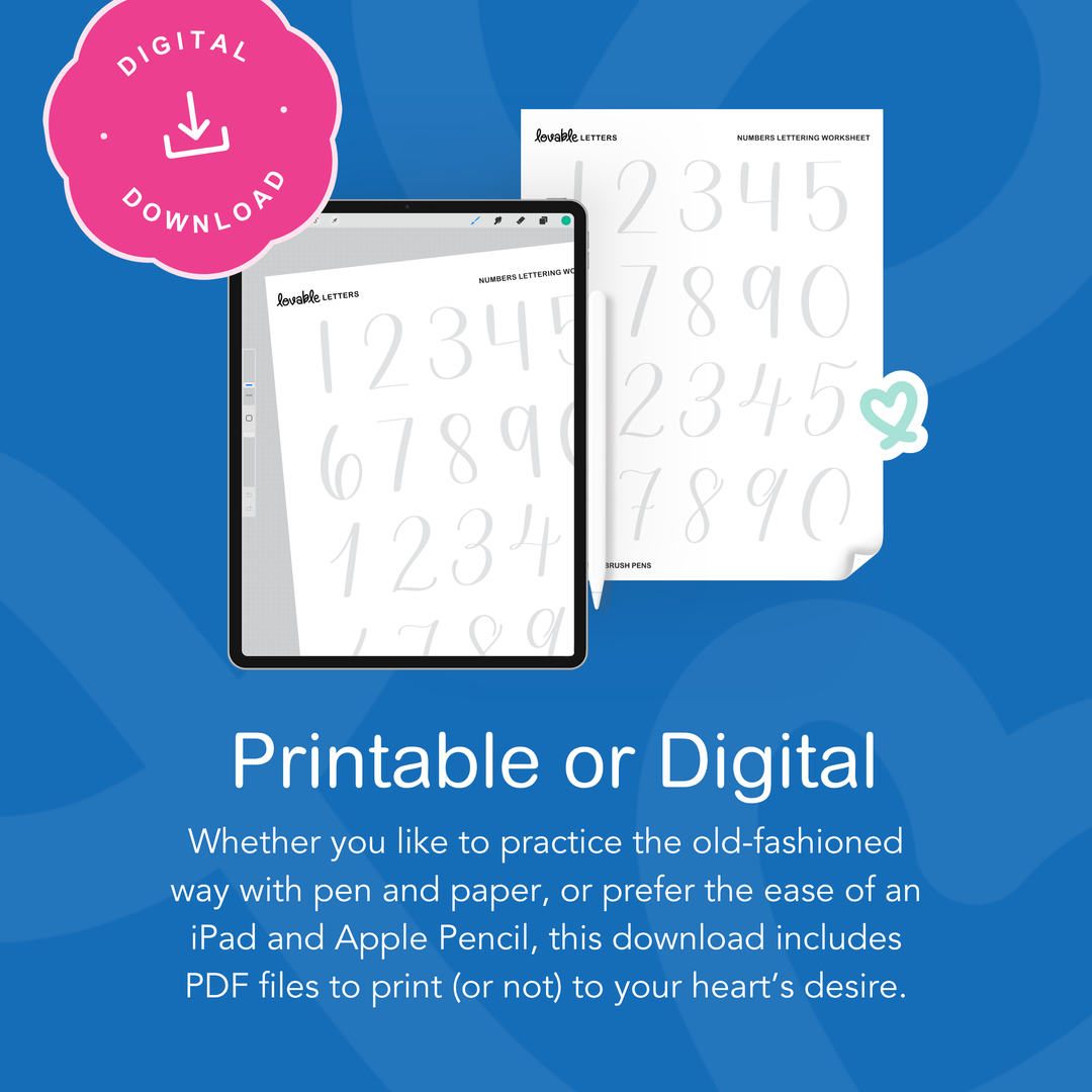 Numbers Lettering Worksheet